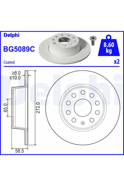 DELPHİ Set Discuri Frana Seat Ateca/Leon 2012-2021