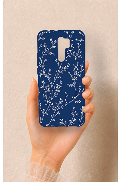 Vip Case Redmi 9 Uyumlu İnce Yaprak Dalı Desenli Silikon Kılıf