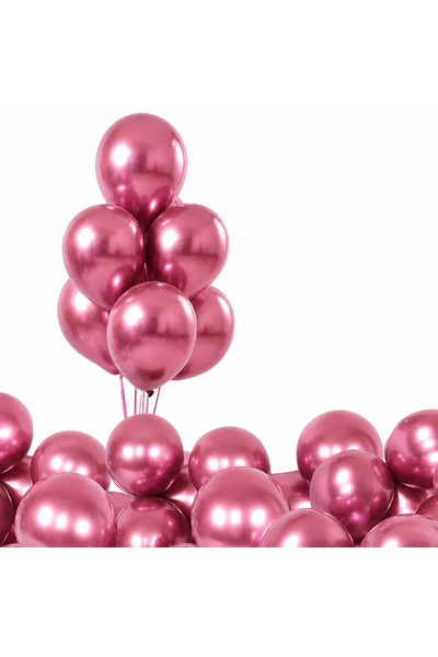 Marlon Balon 12 Inch Chrome Pink Balloons 10-Pack - Add an Emerald Sparkle to...