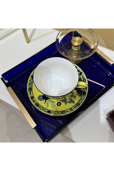 i love home glass Premium Brass Detailed Small Tray