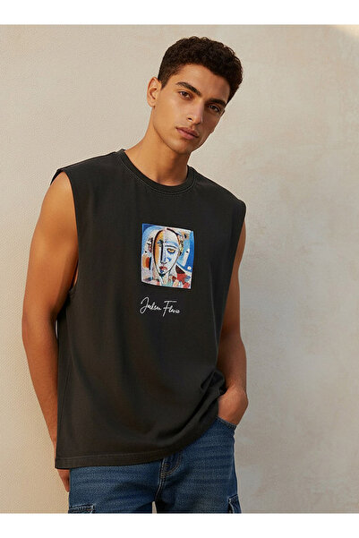 SP Characters Men Round Neck Sleeveless Jackson Flavio Print T-shirt