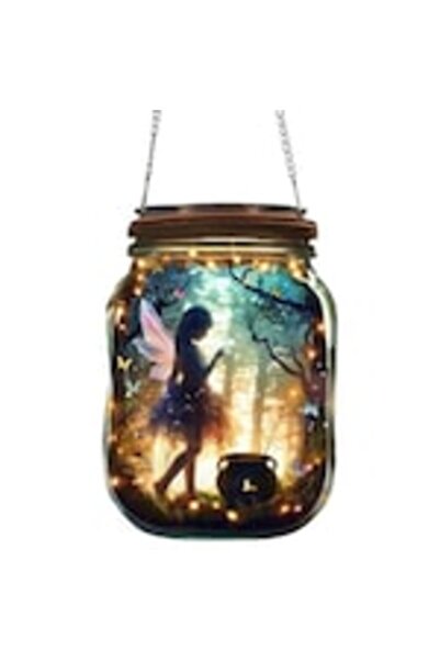 OEM Felinar acrilic Magic Forest, tematica de basm, 19x13cm, set inclus lant ...