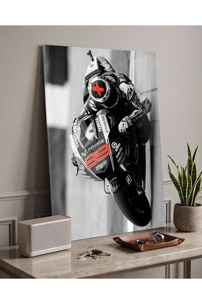 FavloArt Yamaha MotoGP Pleksi Tablo | Jorge Lorenzo #99 Motosiklet Duvar Dekoru