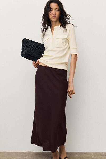 H&M Linen-blend slip skirt