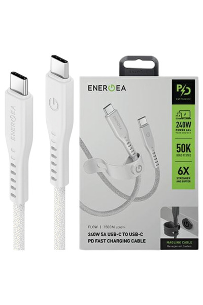 Energea Cablu USB-C 1.5M 240W 5A PD pentru telefoane și tablete, încărcare ra...