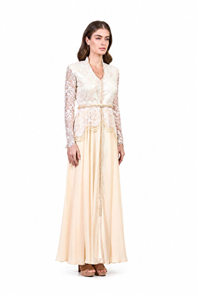 ELEGANZA LA MODE Cream Moroccan Kaftan – ELM M 667