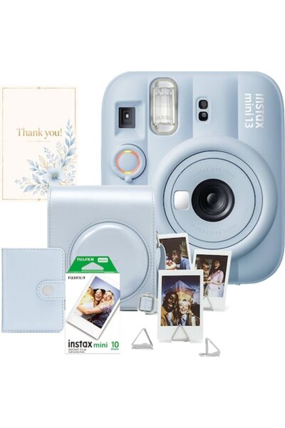 Fujifilm Set aparat foto Instax Mini 13 Frost Blue, albastru + film 10 poze +...