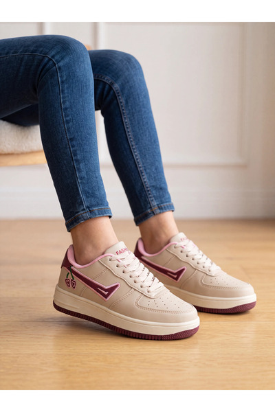 Babetty Women's Casual Sneaker Sports Shoes Cherry Embroidered Orthopedic Sol...