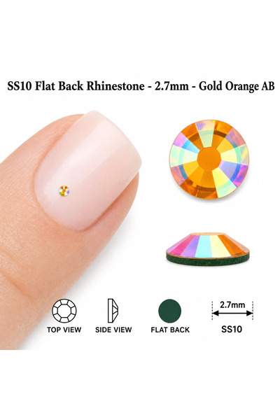Klassiqe Ss10 (3mm) Gold Orange Ab - Iron on -1440 Pieces