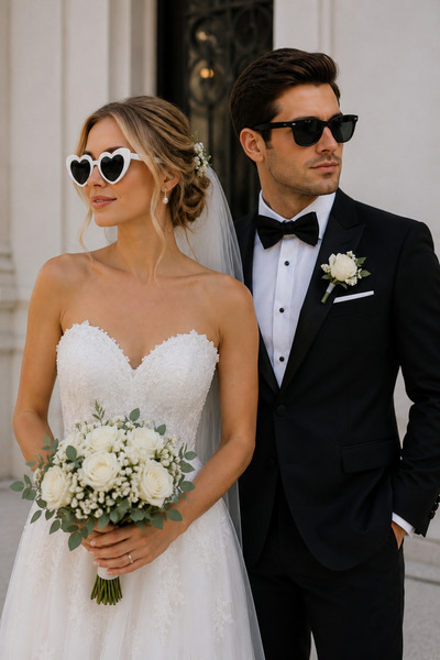 Limelia Bride Groom Couple Sunglasses Photo Shoot Party Glasses