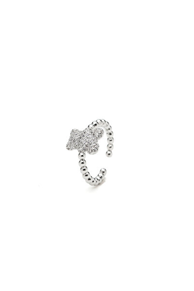 ElectraStore Inel Reglabil Argintiu Beaded Teddy Bear
