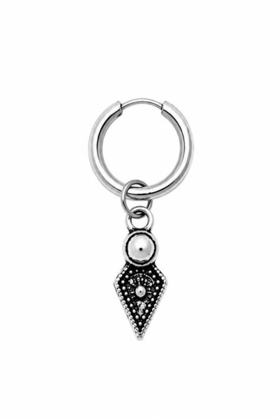 Blisse Piercing Unisex Silver Color Surgical Steel Dangle Ethnic Patterned Sp...