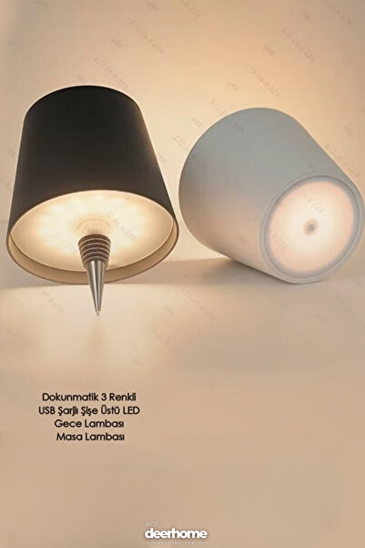 MCA Deerhome Şarjlı Dokunmatik Şişe Lambası - 3 Farklı Renk Modu – Dekoratif ve Modern Aydınlatma-1 ADET-