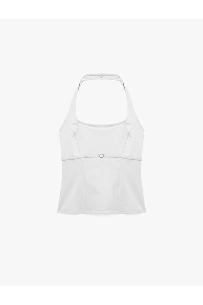 Koton Buckle Detailed Slim Fit Sleeveless Halter Neck Blouse