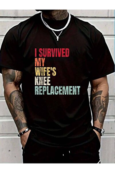 KYMC07 تي شيرت صيفي كلاسيكي للرجال والنساء، 100% قطن، بطبعة "I Survived My Wi...