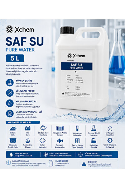 xchem Saf Su 5 Lt. (Ütü ve Akü Suyu)