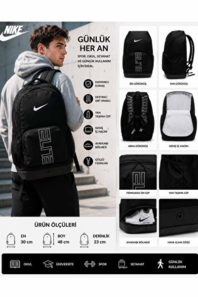 Nike Backpack 30X48X23 cm with Shoe Compartment Sports School Travel Daily Us...