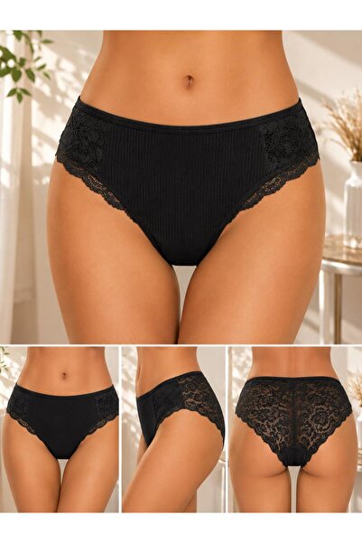 Softwearr Lace Detailed Camisole Black Panties (Single)