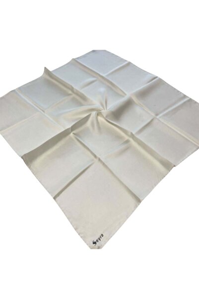 Seyra Ecru Solid Color Tivil Silk Scarf
