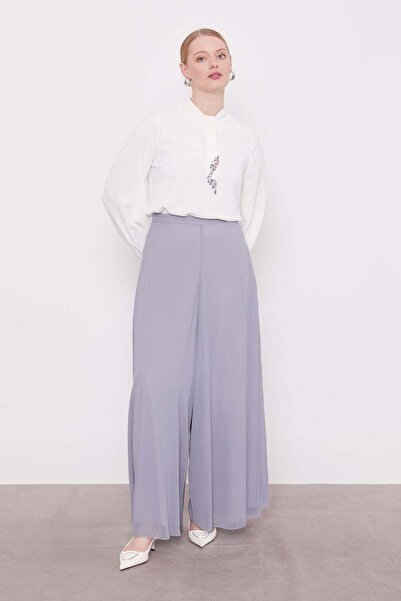 Levidor Gray High Waist Chiffon Trousers