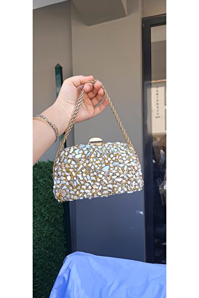 Genel Markalar Doğal Taş Görünümlü Abiye Clutch Çanta – Zincir Askılı Şık El ...
