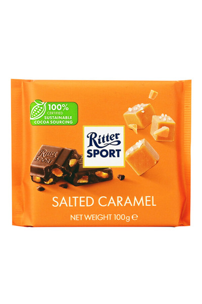 Roshen RITTER SPORT ΣΟΚΟΛΑΤΑ 100gr. - (ΓΑΛΑΚΤΟΣ ΜΕ ΑΛΑΤΙΣΜΕΝΗ ΚΑΡΑΜΕΛΑ)