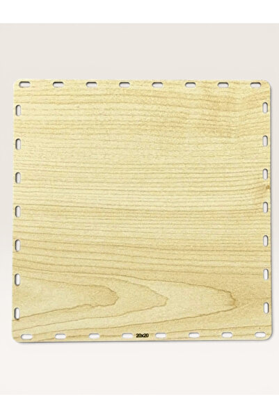 MRX 20x20 cm Kare Ahşap Rattan Taban - Çok Amaçlı Sepet, Saksılık ve Küçük Su...