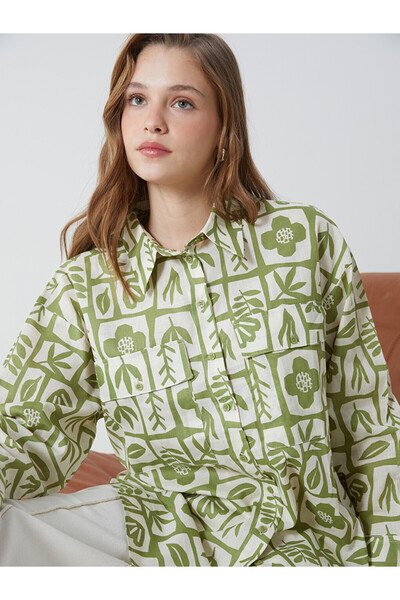 LC Waikiki Γυναικείο πουκάμισο Oversize με σχέδιο