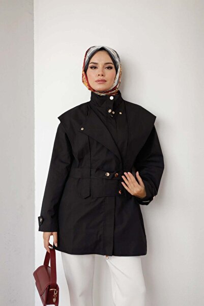 müqofficial Hane Trench Coat - Black