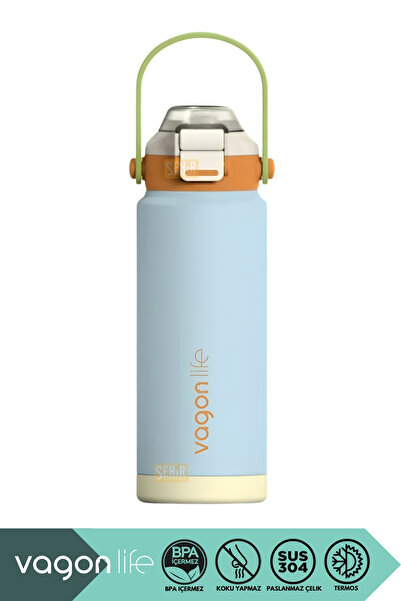 Vagonlife 750ml Yeni Koleksiyon Düz Renkli Pipetli/Pipetsiz Kullanım Kulplu K...