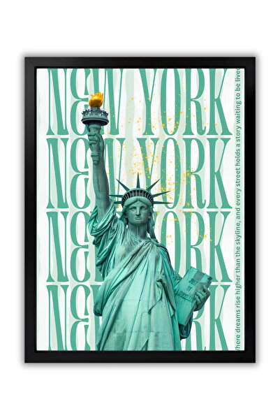 New York Özgürlük Heykeli Duvar Tablosu | Modern Şehir Dekoratif Tablo | New York Temalı Duvar Tablosu