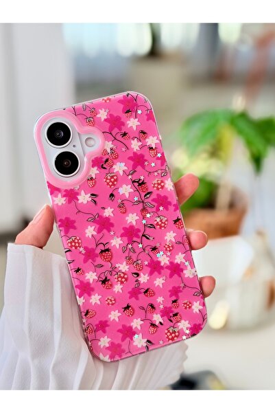 Go Aksesuar Iphone 17 Uyumlu ÇİLEK Parlak Tasarımlı Silikon Kılıf