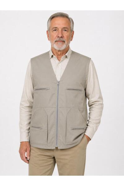 NECO GİYİM Erkek Çok Cepli İlkbaharlık Avcı - İş - Baba Yeleği