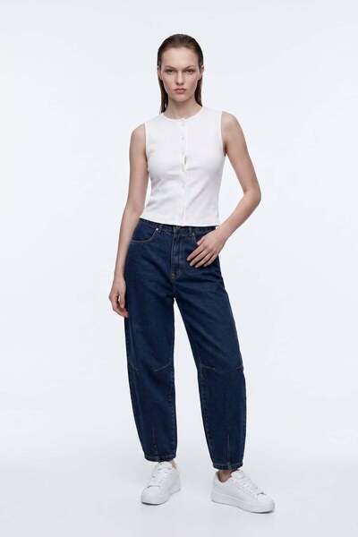 HAKKE High Waist Loose Fit Jean Pants
