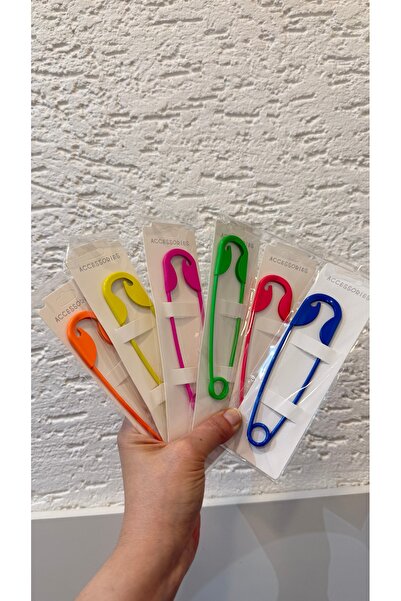 Finery by Nerrs Çengelli iğne Topuz tokası Neon Kırmızı ( ölçü 13,5 cm)