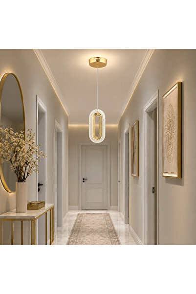 kra avize Liora Gold 3 Renk LED Sarkıt Avize Modern Kristal Görünümlü Dekorat...