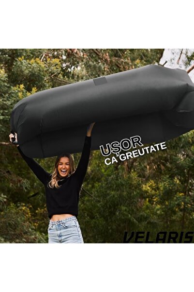Velaris Saltea gonflabilă tip șezlong Lazybag, material rezistent, umflare fă...