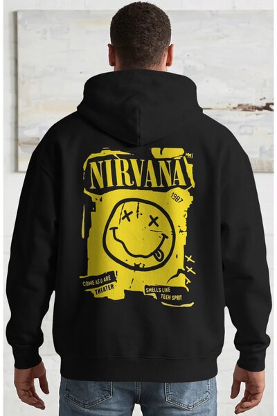 SEVBANO Nirvana rok metal muzički bend, unisex majica sa kapuljačom od četkan...