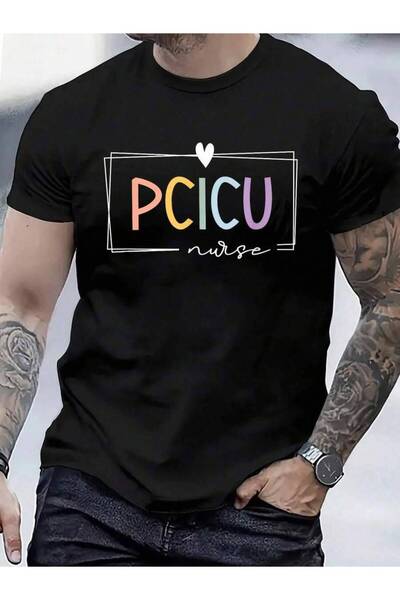 799 تي شيرت قطني 100% بتصميم ريترو لطاقم العناية المركزة (PCICU) للأطفال والق...
