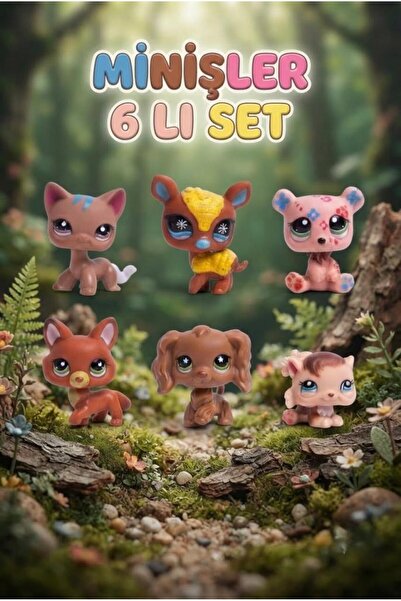 Tıfıl Toys Pet Star Little Sevimli Minişler 6'lı Miniş Oyuncak Seti Hayvan Fi...