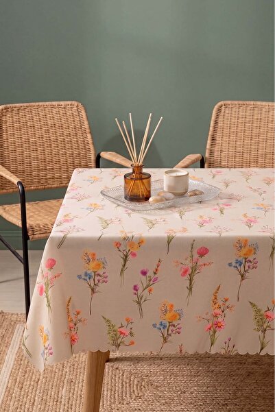 Rivaİstanbul Begonvil Dertsiz & Easy to Clean Ruffled Tablecloth 145X200 cm