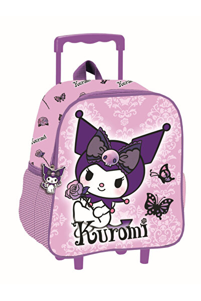 Hello Kitty Kuromi Purple rucsac 3D pentru grădiniță cu roți, geantă 32 cm
