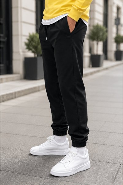 Valens Men's Parachute Fabric Summer Jagger Pants with Elastic Waist and Cuffs, Anti-Sweat Lycra (Pockets with Zipper)