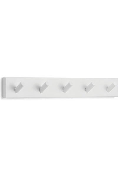 Dotail Bamboo Coat Rack, 5 Hooks, 43x6 cm, White