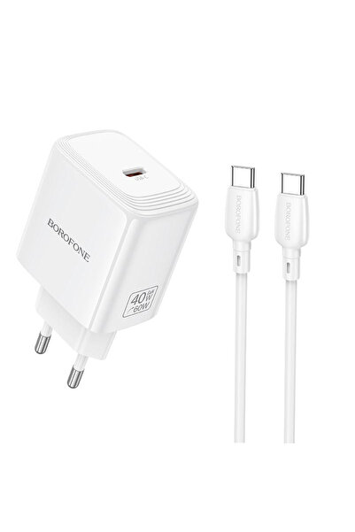 Borofone Încărcător de perete (BN33) - Cablu Type-C inclus, Port USB-C, PD 40...