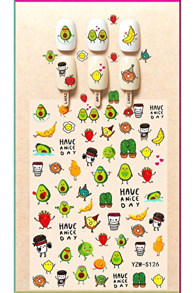 Sibelon Nail Art Sticker Kendinden Yapışkanlı Tırnak Dövmesi Takma Tırnak Süs...