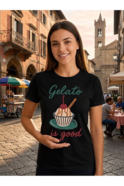 3S MODA Women's Basic Galeto Digital Printed T-Shirt