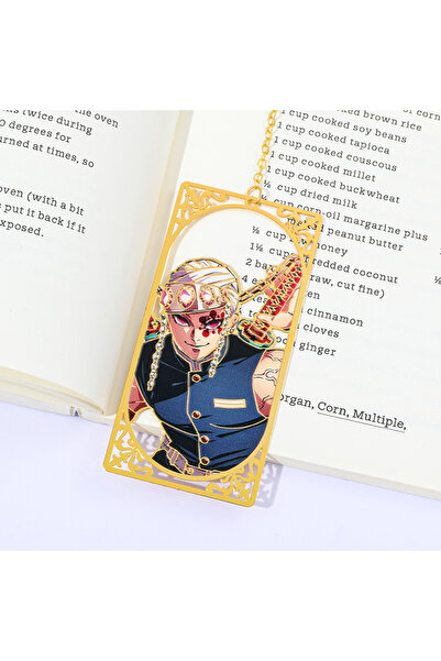 Choice6 funko SQ2352 Demon Slayer Anime Metal Bookmark with Chain Tanjiro Ren...