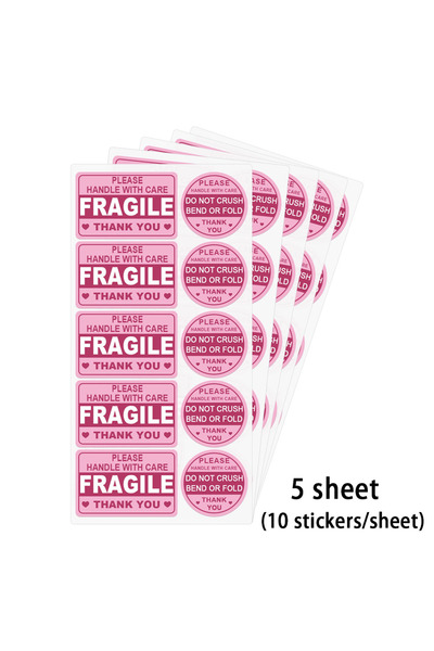 Choice1 5 sheets Fragile Stickers Don Not Crush Handle with Care 5cm*7.6cm Sh...