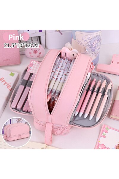 choice2 Pink New pencil case back to school essential large capacity school s...